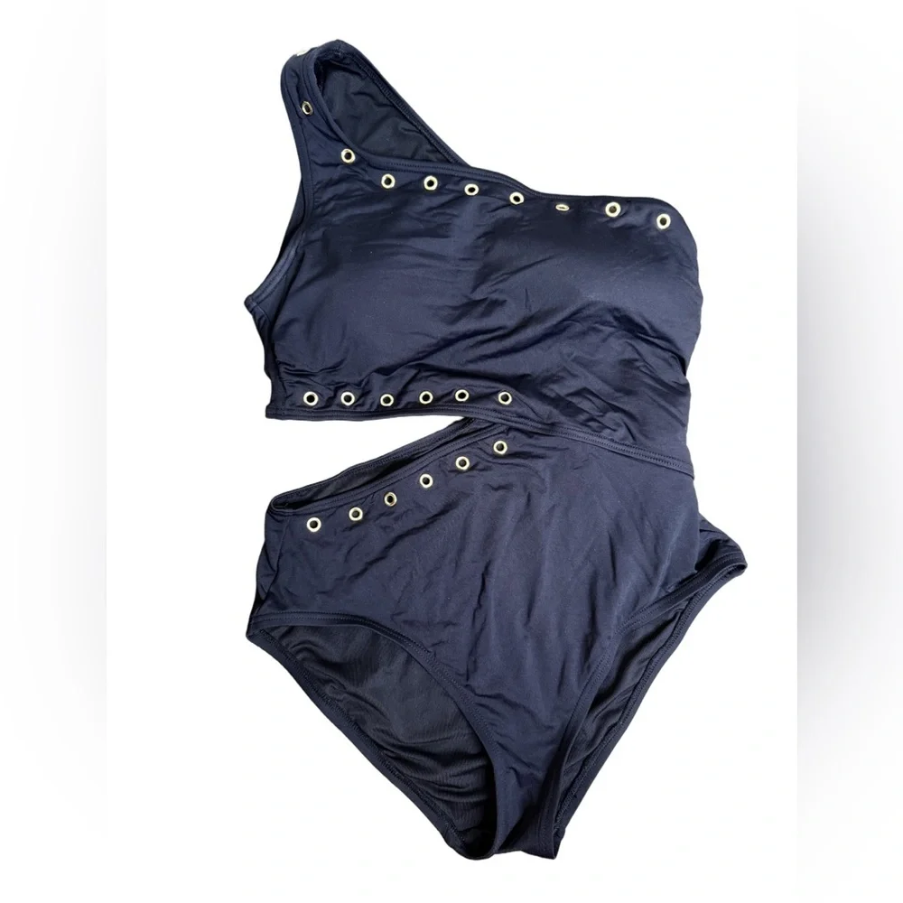 Michael Kors One-Shoulder Cutout Swimsuit - Picture 2 of 4